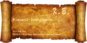Kopasz Benjámin névjegykártya