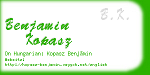 benjamin kopasz business card