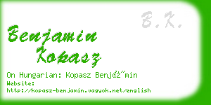 benjamin kopasz business card